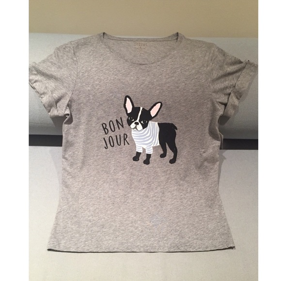 kate spade Tops - 🚫NWT KATE SPADE  Frenchie Tee Bonjour Dog Top M
